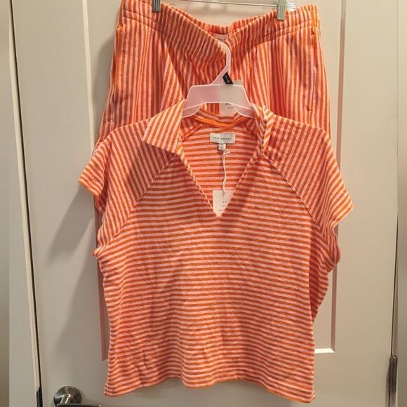 Free Assembly Women's XXL Raglan Sleeve Polo Shirt &  XL Side Slit Short Terry - Picture 2 of 5